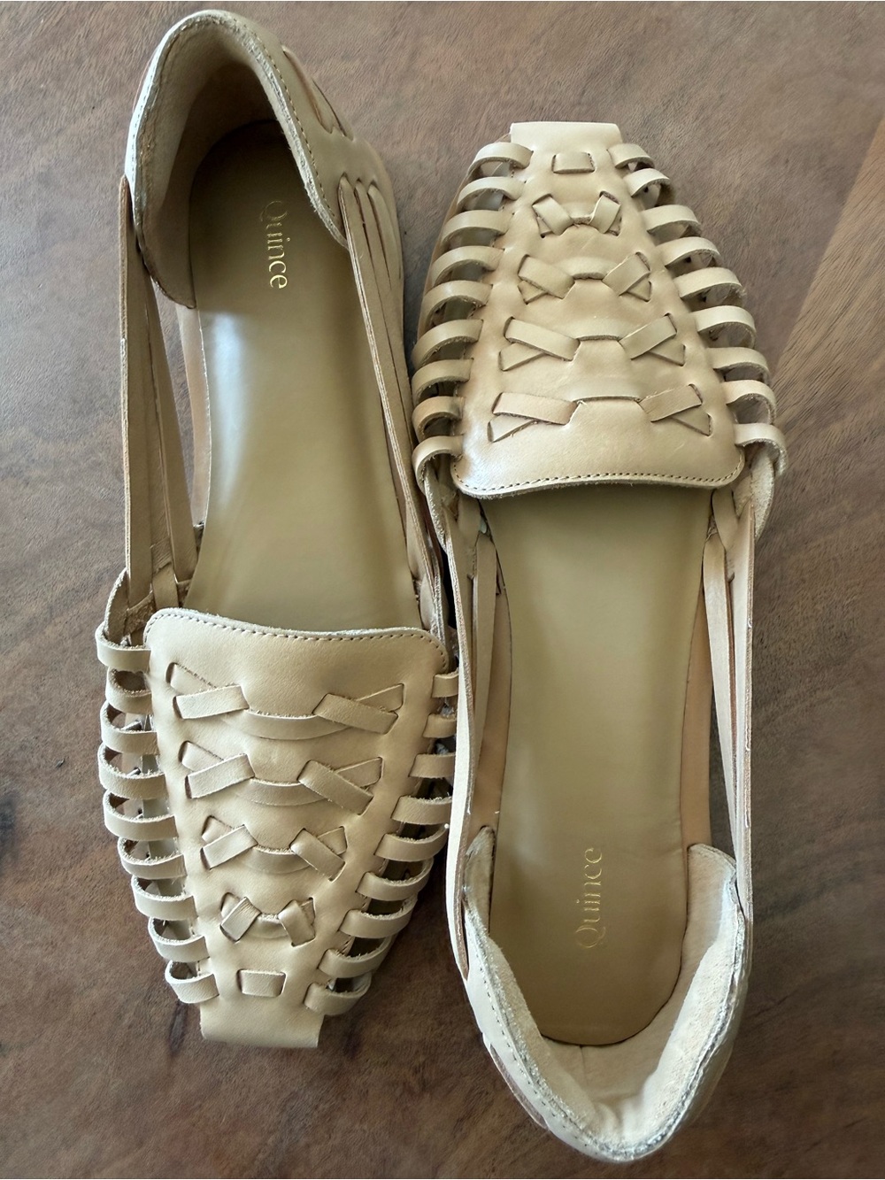 Quince Women’s 100% Leather Huarache Flats in Color Cashew US 8.5 - Picture 4 of 8